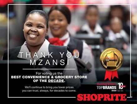 Shoprite Sunday times top brands 2020